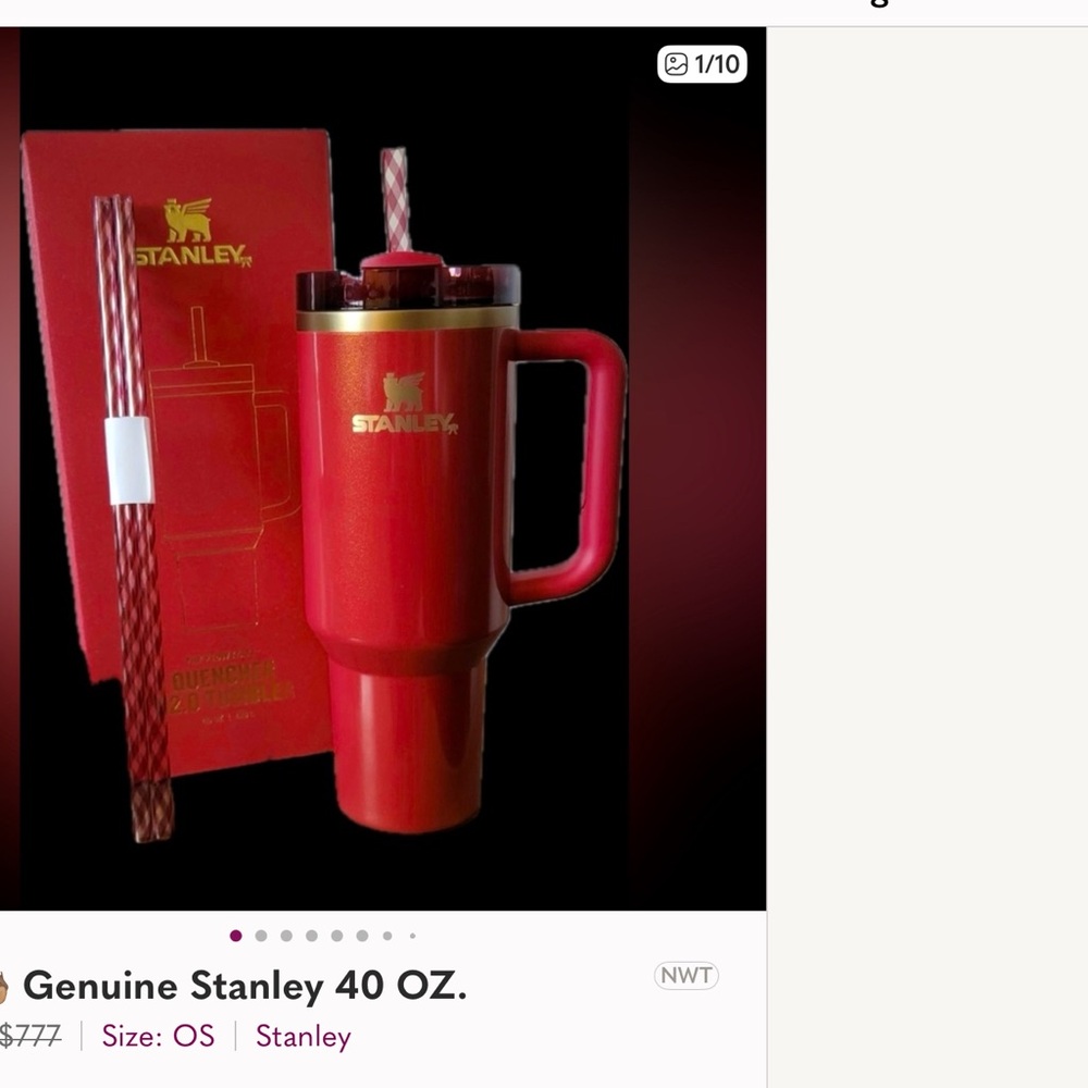 ❤️❤️‍🔥STANLEY 40 OZ. LIMITED EDITION Scarlet Tinsel Tumbler♦️ - Picture 11 of 12